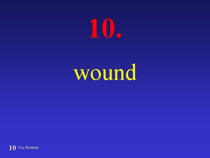 10. wound 10 Voc Review 