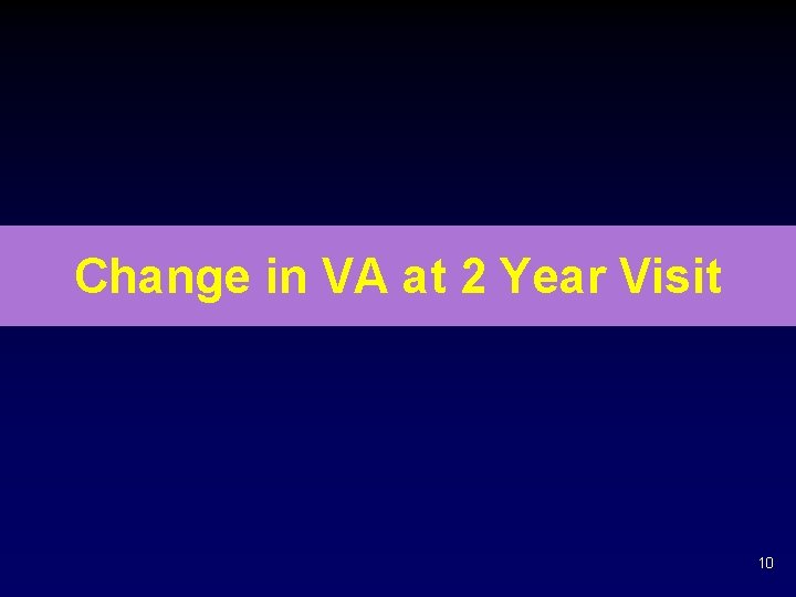 Change in VA at 2 Year Visit 10 