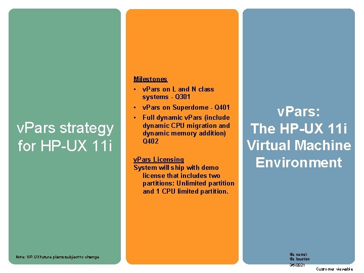 Milestones • v. Pars on L and N class systems - Q 301 •