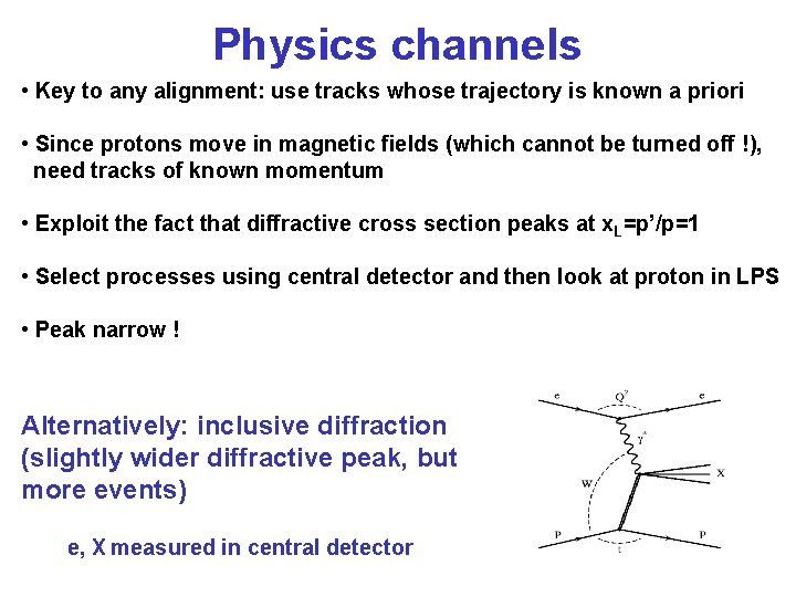 Physics channels • Key to any alignment: use tracks whose trajectory is known a