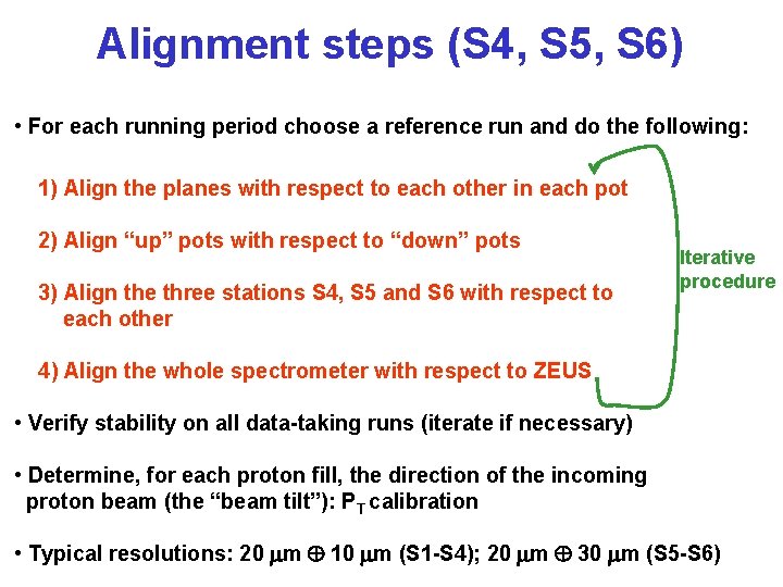 Alignment steps (S 4, S 5, S 6) • For each running period choose