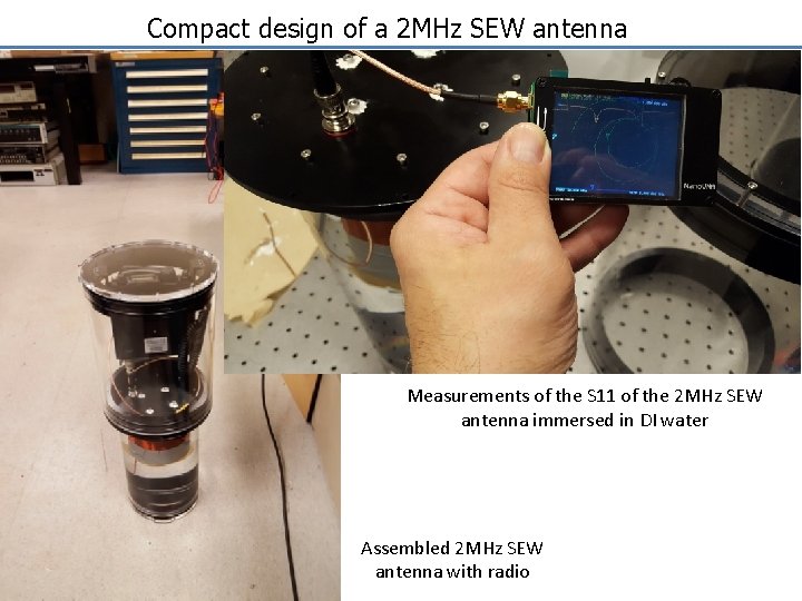 Compact design of a 2 MHz SEW antenna Measurements of the S 11 of