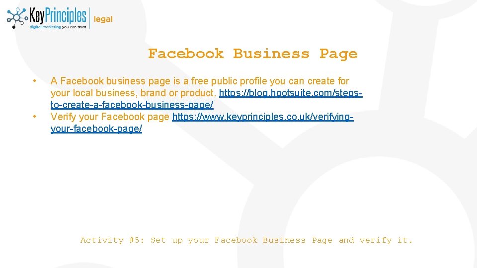 Facebook Business Page • • A Facebook business page is a free public profile