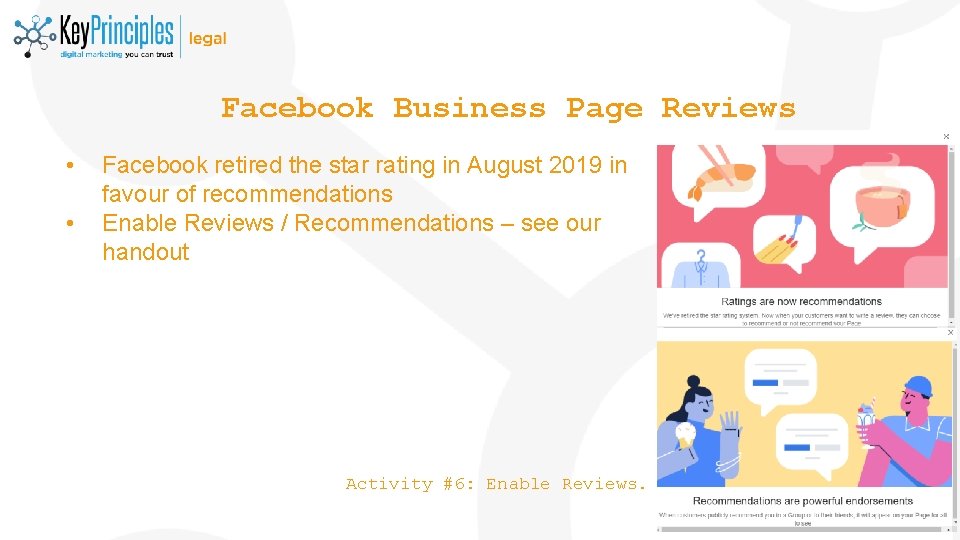 Facebook Business Page Reviews • • Facebook retired the star rating in August 2019