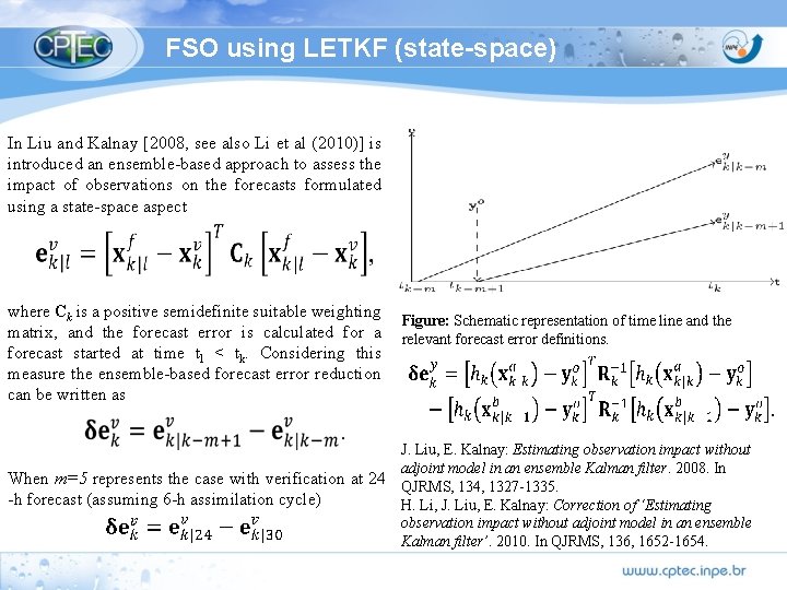 FSO using LETKF (state-space) In Liu and Kalnay [2008, see also Li et al