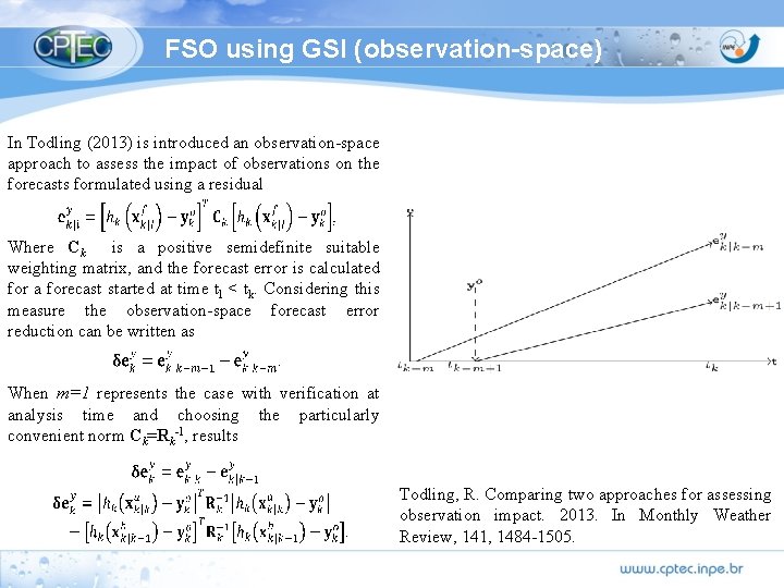 FSO using GSI (observation-space) In Todling (2013) is introduced an observation-space approach to assess