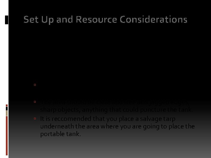 Set Up and Resource Considerations Setting up the draft site correctly will be vital