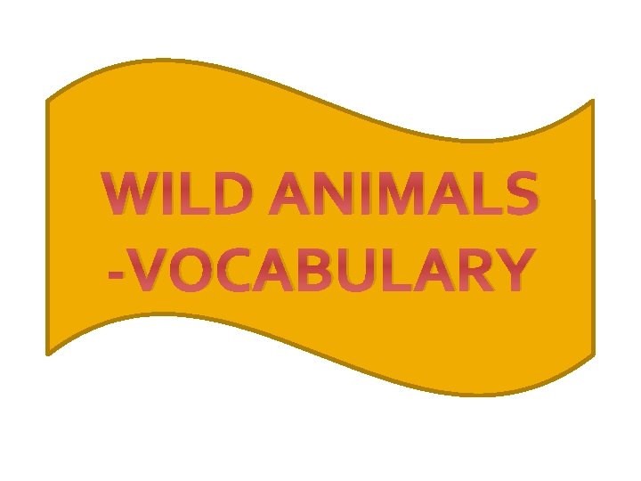 WILD ANIMALS -VOCABULARY 