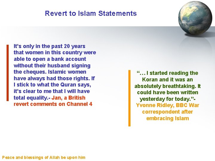 Revert to Islam Statements It’s only in the past 20 years that women in