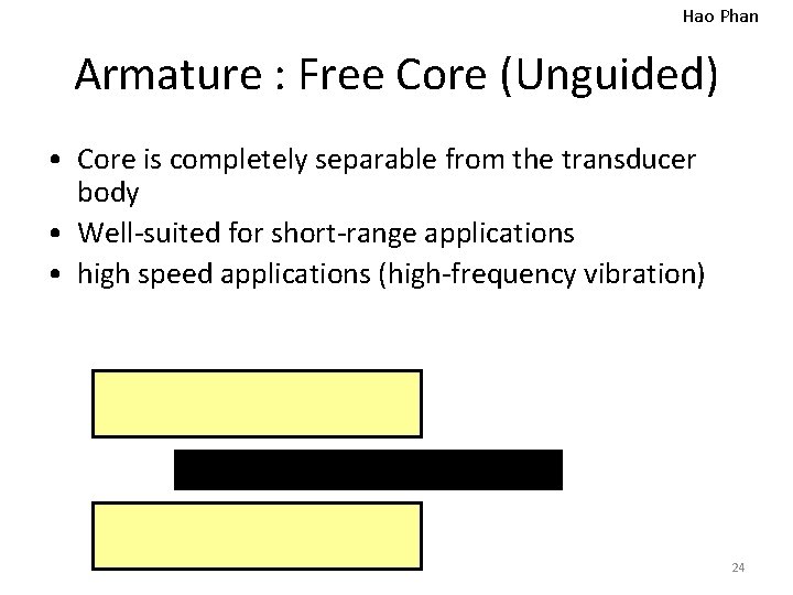 Hao Phan Armature : Free Core (Unguided) • Core is completely separable from the