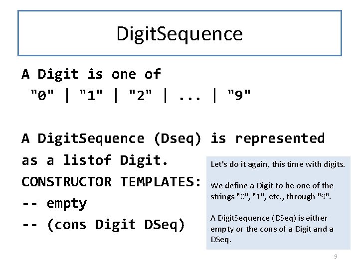 Digit. Sequence A Digit is one of "0" | "1" | "2" |. .