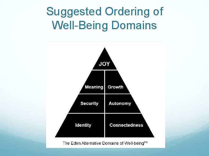 Suggested Ordering of Well-Being Domains 