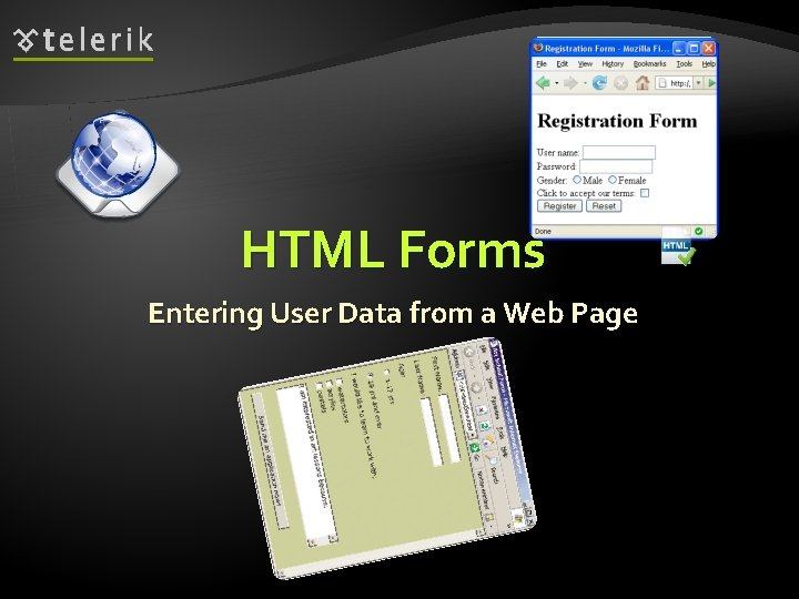 HTML Forms Entering User Data from a Web Page 