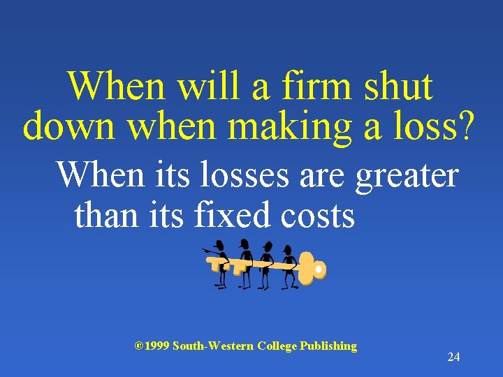 When will a firm shut down when making a loss? When its losses are