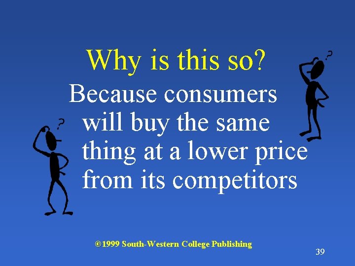 Why is this so? Because consumers will buy the same thing at a lower