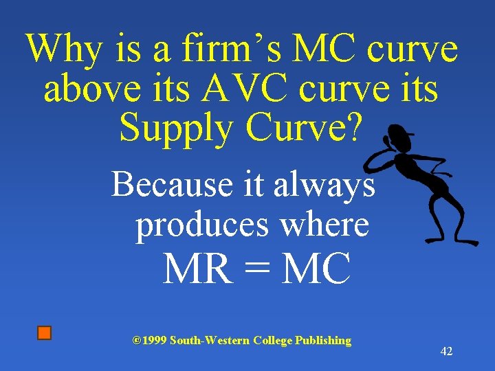 Why is a firm’s MC curve above its AVC curve its Supply Curve? Because