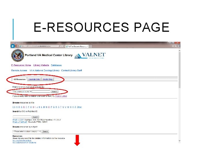 E-RESOURCES PAGE 