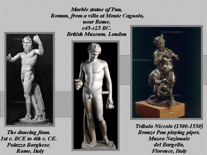 Marble statue of Pan, Roman, from a villa at Monte Cagnolo, near Rome, c