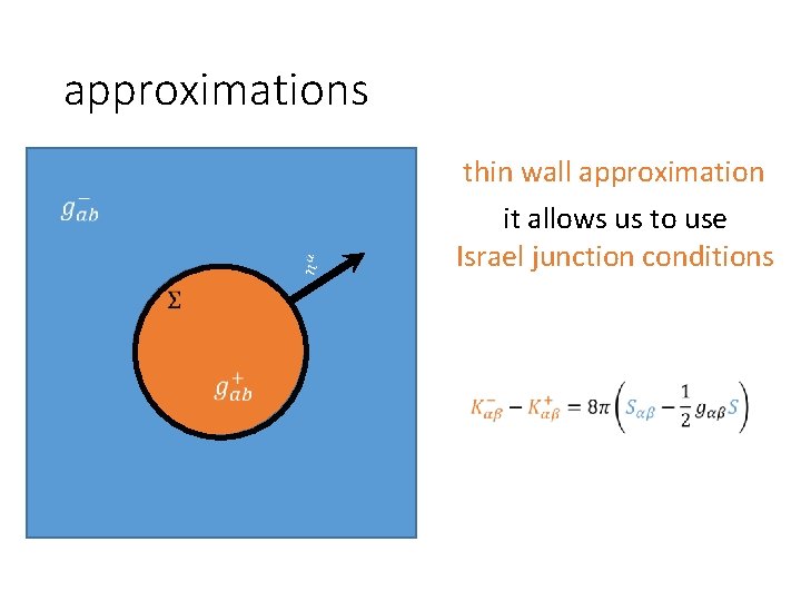 approximations thin wall approximation it allows us to use Israel junction conditions 