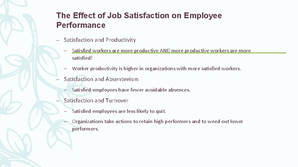 The Effect of Job Satisfaction on Employee Performance – Satisfaction and Productivity – Satisfied