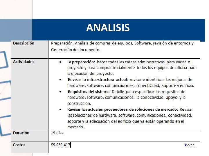 ANALISIS ALCANCE vexcel 