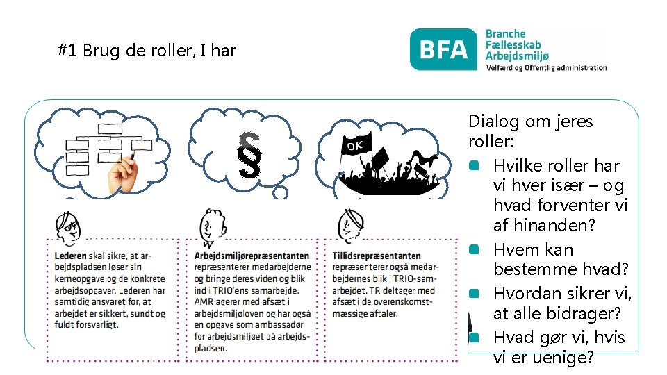 #1 Brug de roller, I har Dialog om jeres roller: Hvilke roller har vi