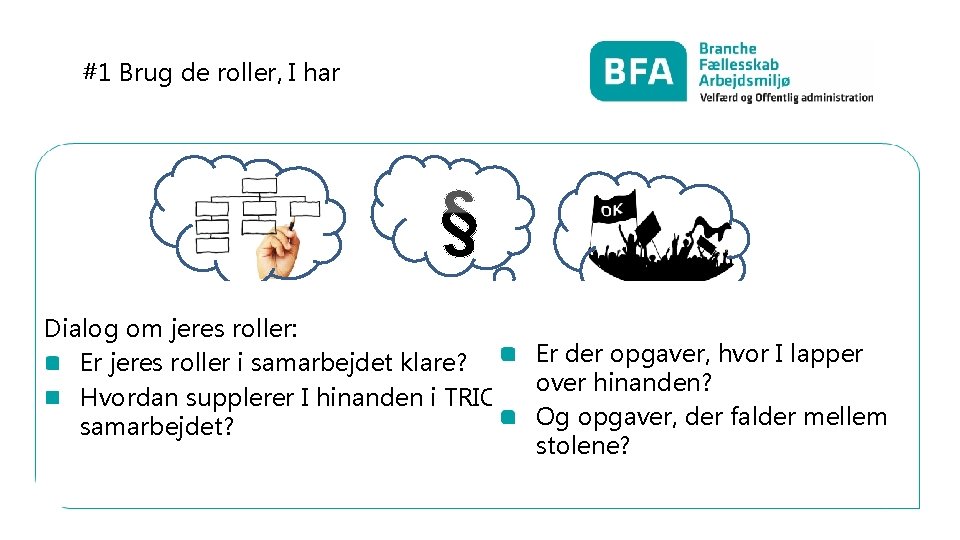 #1 Brug de roller, I har Dialog om jeres roller: Er jeres roller i