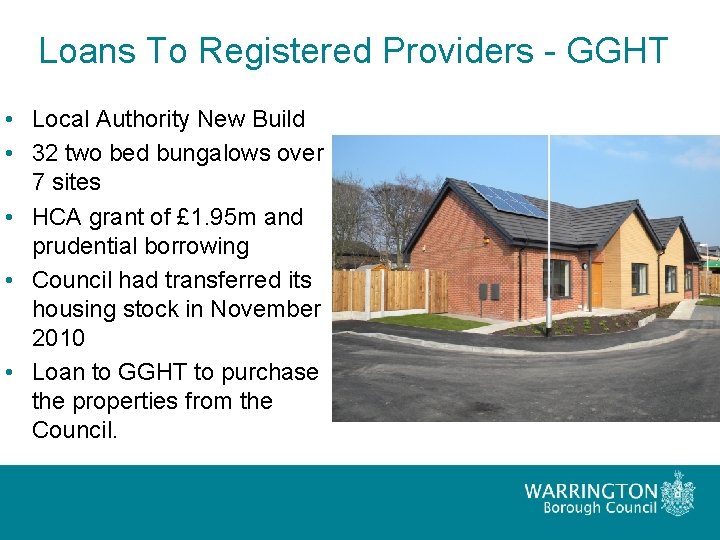 Loans To Registered Providers - GGHT • Local Authority New Build • 32 two