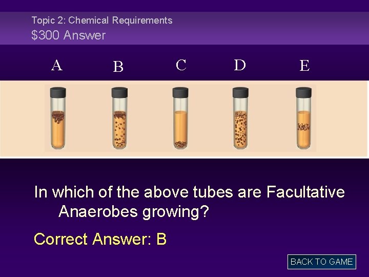 Topic 2: Chemical Requirements $300 Answer A B C D E In which of