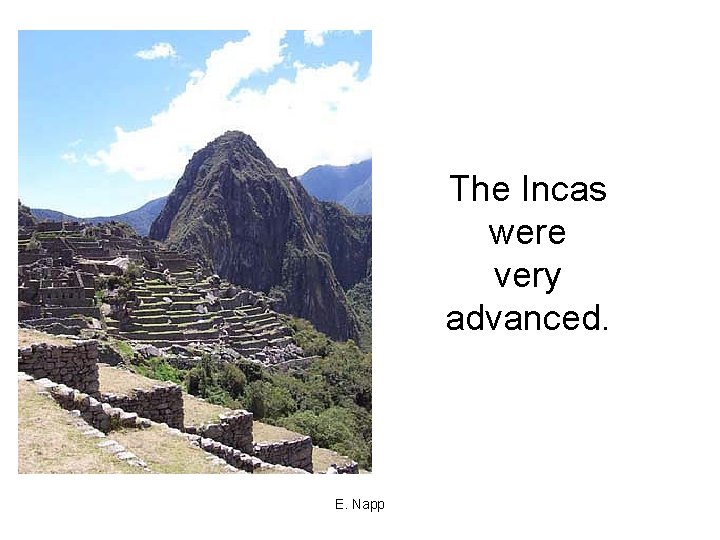 The Incas were very advanced. E. Napp 