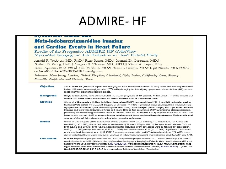 ADMIRE- HF 