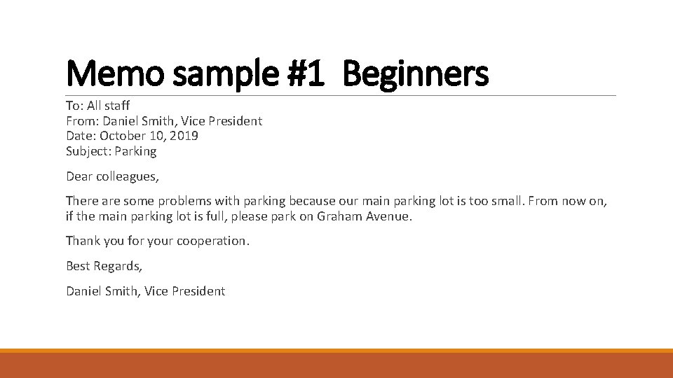 Memo Samples the Good and the Bad Memo