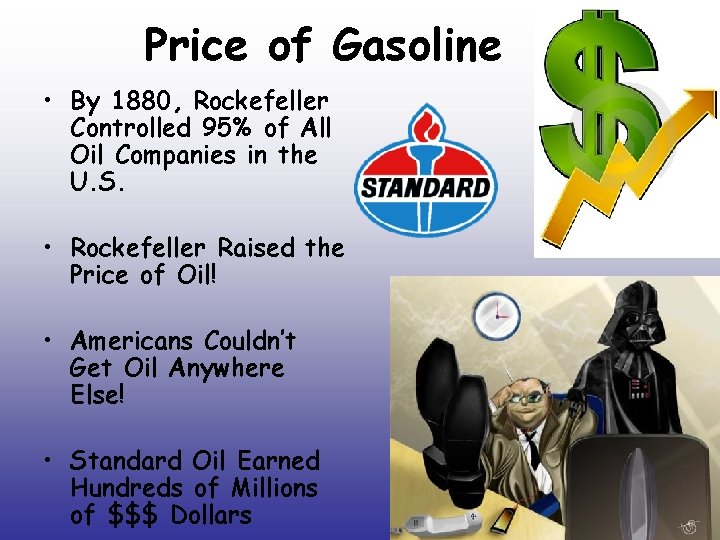 Price of Gasoline • By 1880, Rockefeller Controlled 95% of All Oil Companies in