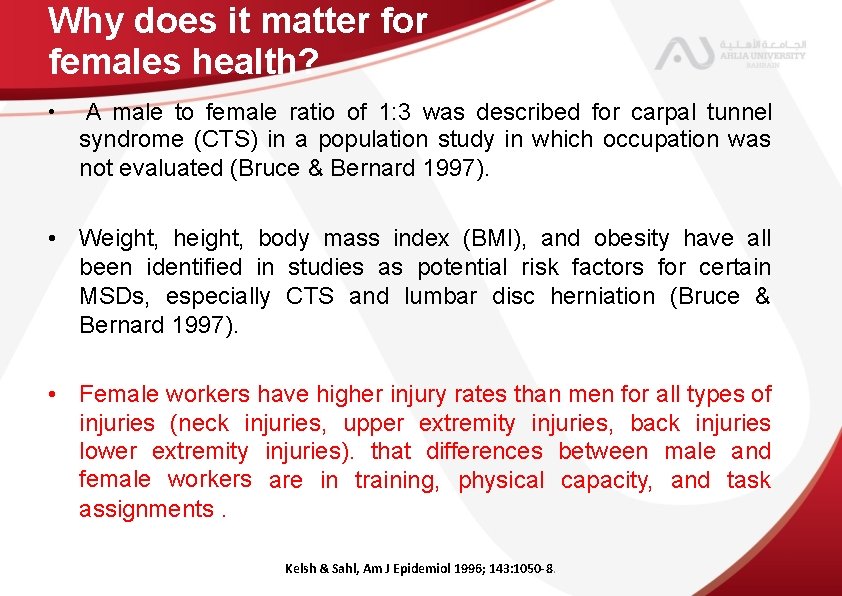 Why does it matter for females health? • A male to female ratio of