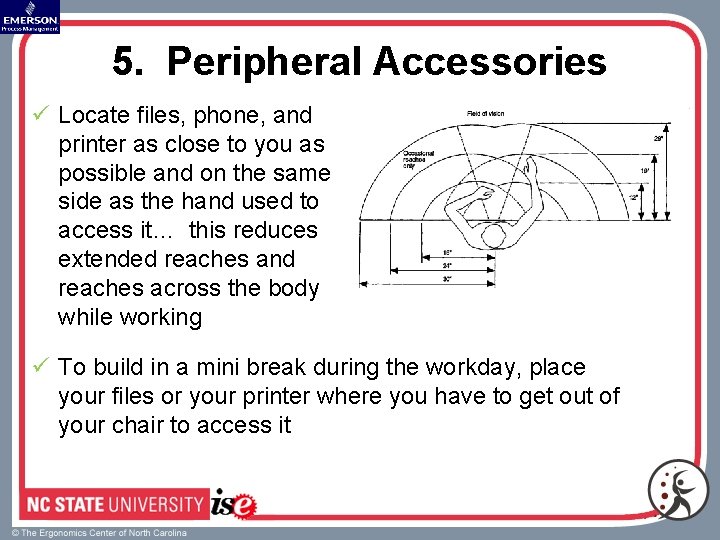 5. Peripheral Accessories ü Locate files, phone, and printer as close to you as