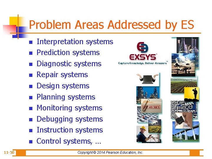 Problem Areas Addressed by ES n n n n n 11 -50 Interpretation systems