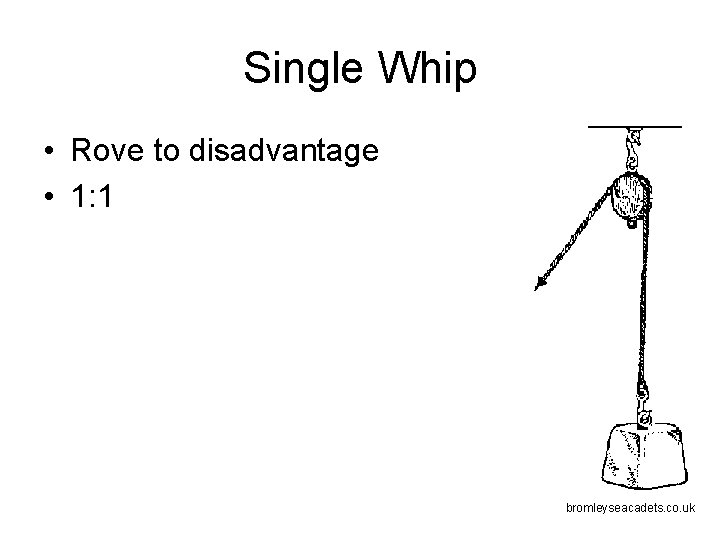 Single Whip • Rove to disadvantage • 1: 1 bromleyseacadets. co. uk 