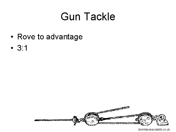 Gun Tackle • Rove to advantage • 3: 1 bromleyseacadets. co. uk 