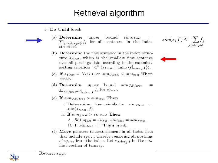 Retrieval algorithm 
