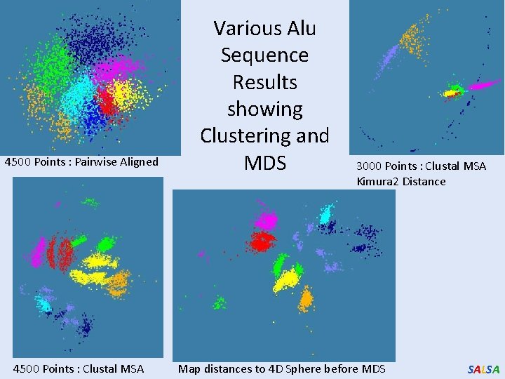 4500 Points : Pairwise Aligned 4500 Points : Clustal MSA Various Alu Sequence Results