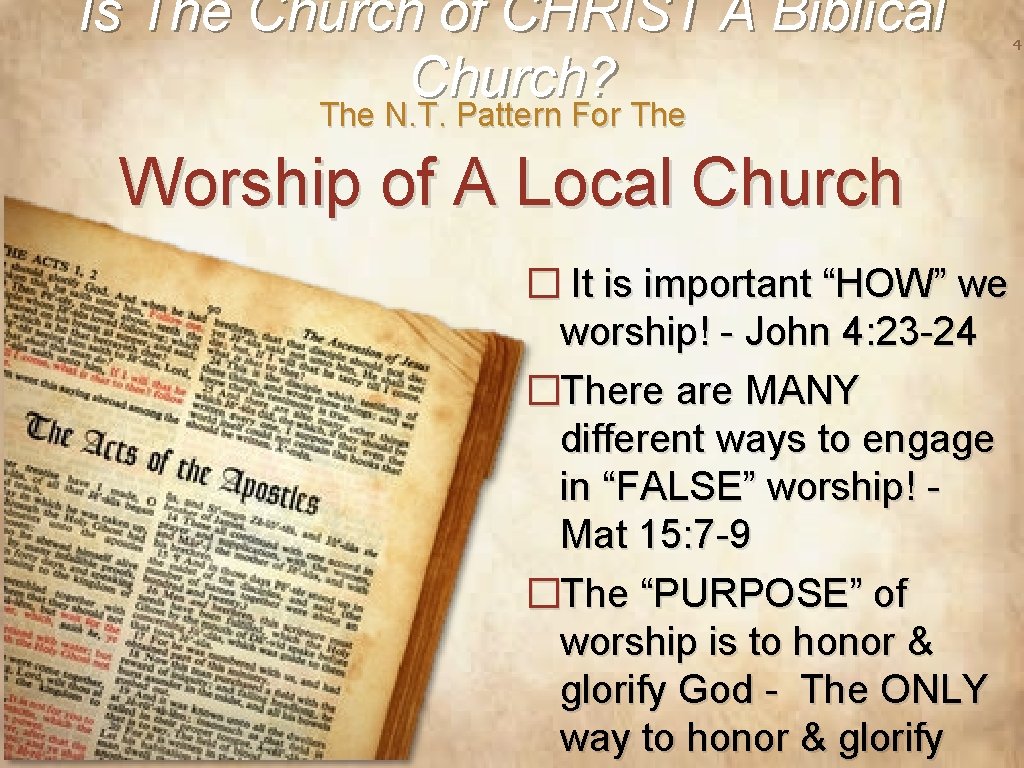 Is The Church of CHRIST A Biblical Church? The N. T. Pattern For The