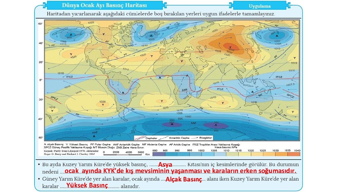 Asya ocak ayında KYK’de kış mevsiminin yaşanması ve karaların erken soğumasıdır. Alçak Basınç Yüksek Asya ocak ayında KYK’de kış mevsiminin yaşanması ve karaların erken soğumasıdır. Alçak Basınç Yüksek