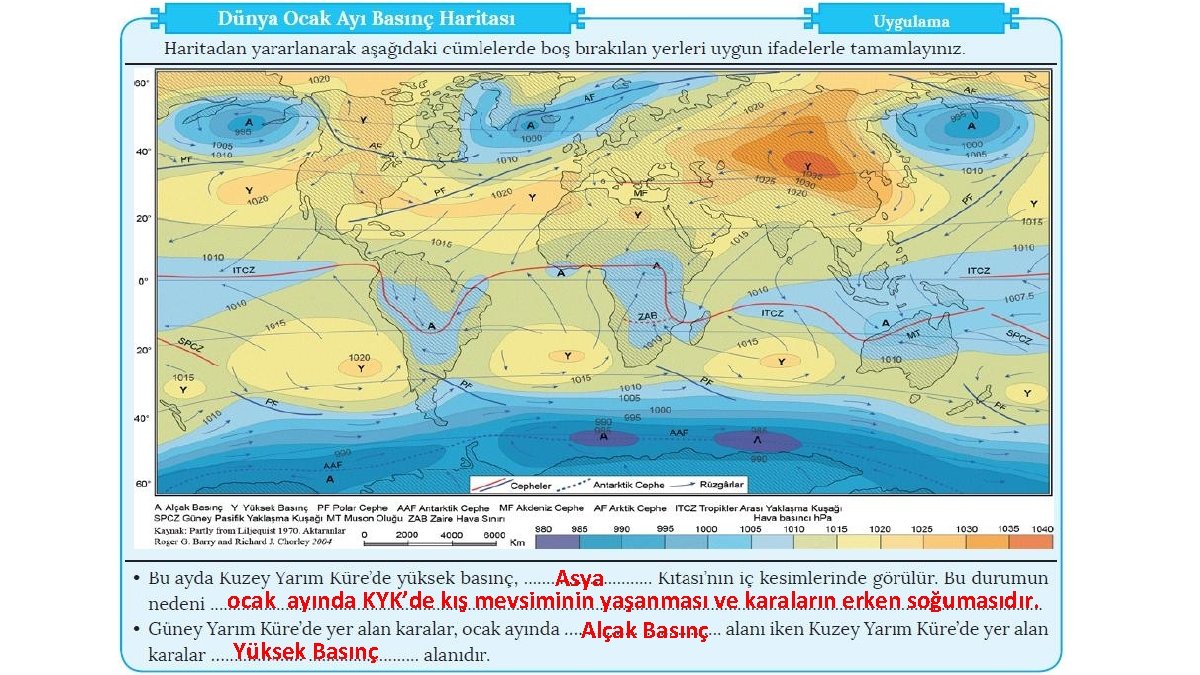 Asya ocak ayında KYK’de kış mevsiminin yaşanması ve karaların erken soğumasıdır. Alçak Basınç Yüksek