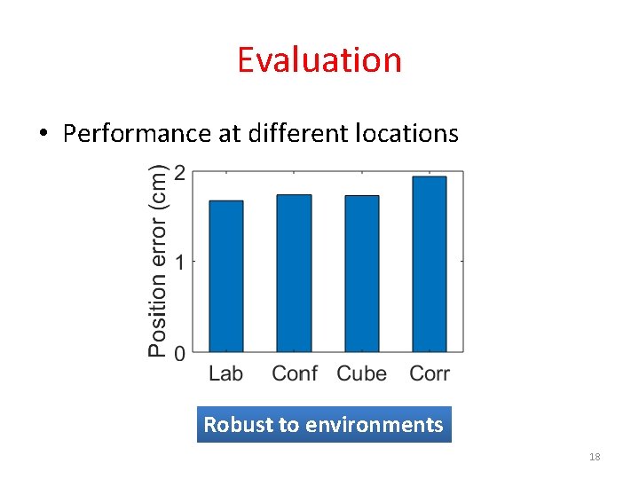 Evaluation • Performance at different locations Robust to environments 18 