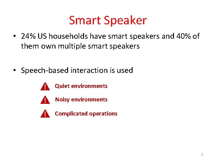 Smart Speaker • 24% US households have smart speakers and 40% of them own