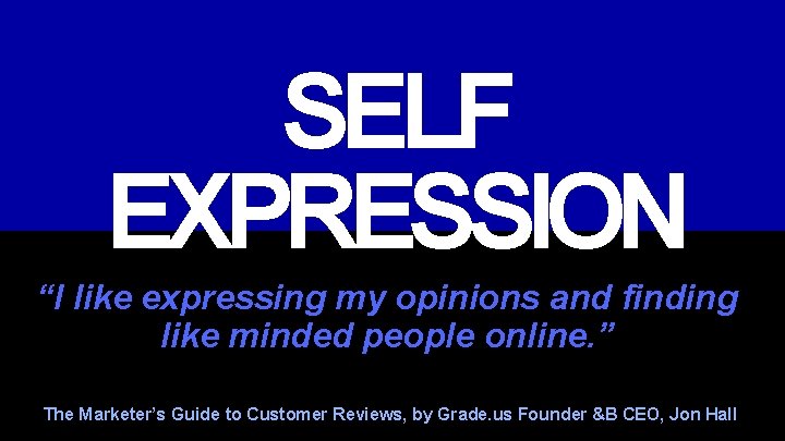 SELF EXPRESSION “I like expressing my opinions and finding like minded people online. ”