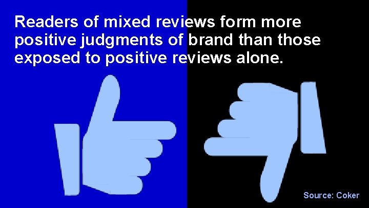 Readers of mixed reviews form more positive judgments of brand than those exposed to