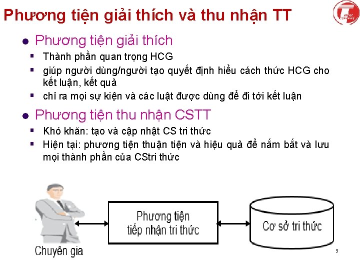 Phương tiện giải thích và thu nhận TT l Phương tiện giải thích §