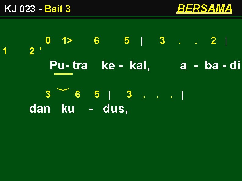 BERSAMA KJ 023 - Bait 3 0 1 1> 6 5 | 3 .