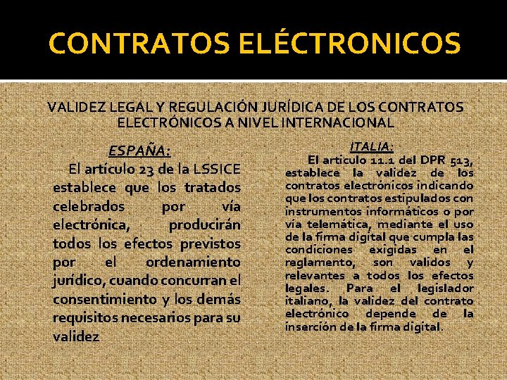CONTRATOS ELÉCTRONICOS VALIDEZ LEGAL Y REGULACIÓN JURÍDICA DE LOS CONTRATOS ELECTRÓNICOS A NIVEL INTERNACIONAL
